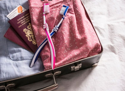 Toothbrush and passport